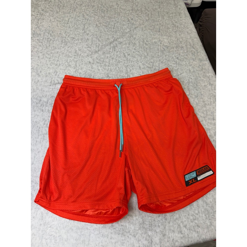 Moolah Kicks Womens Basketball Shorts XL Orange Mesh Athletic Gym Training NWOT